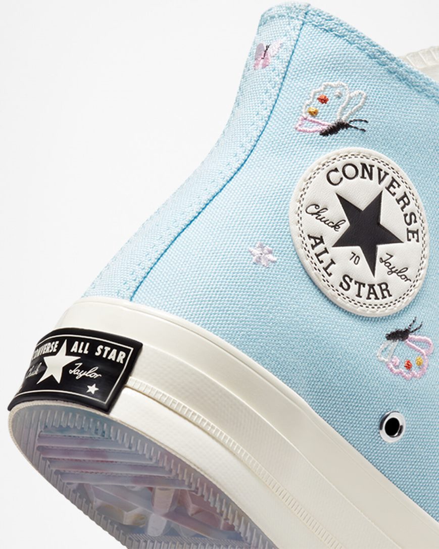 Tenis Converse Chuck 70 Butterfly Wings Cano Alto Feminino Azuis Pretas | PT T048735